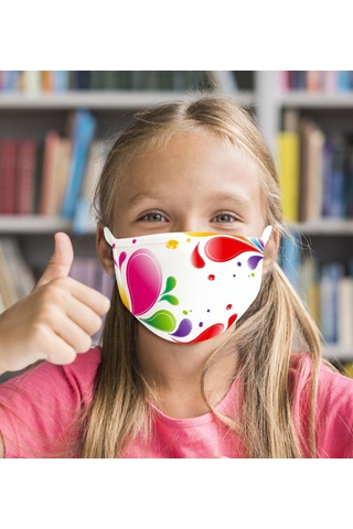 20 Adet Yıkanabilir Beyaz Çocuk Maske-14