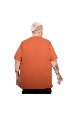 Mode Xl Büyük Beden Erkek Basic Bisiklet Yaka T-shirt 20031 Tarcın Kahverengi