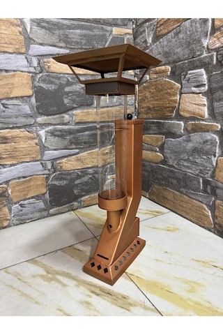 Alev Lambası Roket Tipi Pelet Soba - Kahverengi