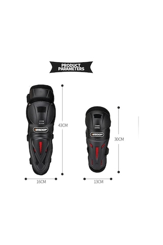 Hallow Autotop Motosiklet Dizlik Ve Dirseklik Set 4 Parça Siyah Siyah