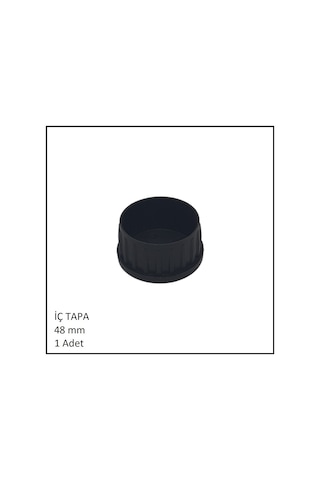 Plastik İç Tapa, Yuvarlak, 48 Mm Siyah