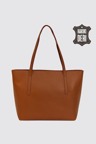 Hakiki Deri Kadın Omuz Çantası Taba Smr6425 Taba