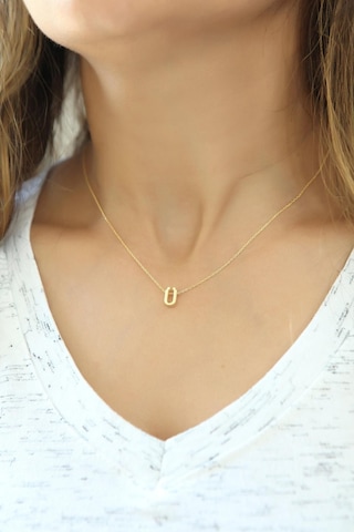 Azuris Silver Azuris 925 Ayar Gümüş Üç Boyutlu Ü Harfli Harfi Kolye No Color