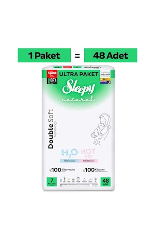Sleepy Natural Double Soft Ultra Paket Külot Bez 7 Numara Xxlarge 48 Adet