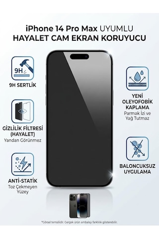Iphone 14 Pro Max Uyumlu Ekran Koruyucu Hayalet Cam