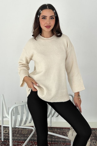 Noa & Noa Kadın Oversize Triko Kazak Rahat & Şehirli Stil Ekru