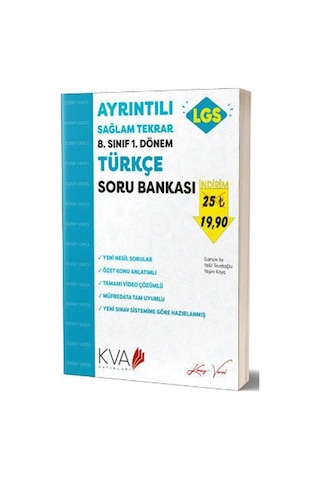 8. Sınıf 1. Dönem Türkçe Soru Bankası Ayrıntılı Sağlam Tekrar- KVA Yayınları