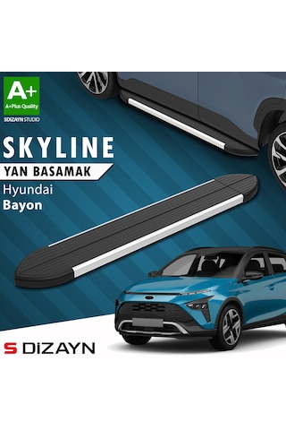 S-dizayn Hyundai Bayon Skyline Aluminyum Yan Basamak 173 Cm 2021-2024 A+ Kalite