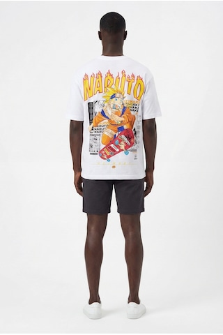 Blow Up Future Gen Naruto Oversize Erkek T-shirt 141409 Beyaz