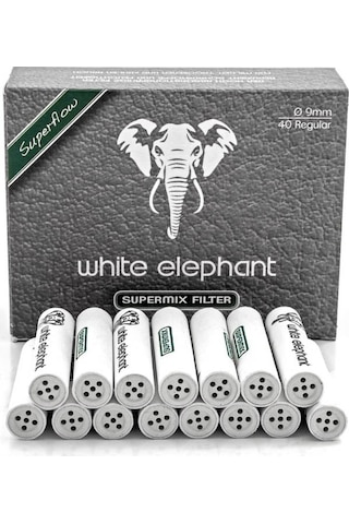 White Elephant 9mm Kömür/lüle Taşı Süpermix Pipo Filtresi 40 Adet 352455