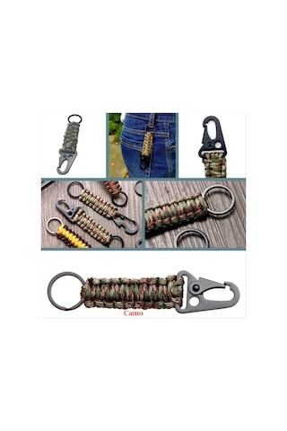 Omeniv Kamuflaj Paracord Karabina Anahtarlık Outdoor Kamp Çanta Çok Renkli