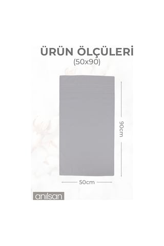 6'lı Greek Gri El Havlusu - 50x90 Cm, 225 Gr, %100 Pamuk, Spa Ve Otel Havlusu Gri