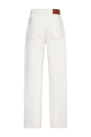 Calvin Klein Yüksek Kesimli Düz Tebeşir Beyazı Kadın Jean-13748 Chalk Whıte