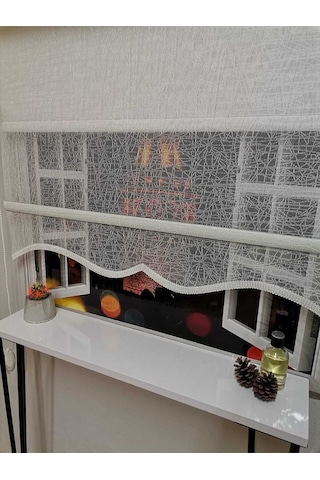 Çift Mekanizmalı Tül Ve Stor Perde - Model 7 Beyaz