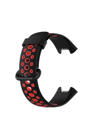 Xiaomi Redmi Watch 2 Spor Delikli Kordon - Siyah-kırmızı Ahşap