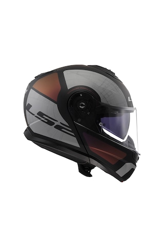 Ls2 Strobe 2 Orion Çene Açılır Motosiklet Kaskı Gri - Kahverengi - Siyah