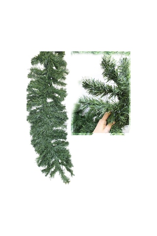 Yılbaşı Dekor Süsleri Yeşil Çam Dalı Garland Yılbaşı Ağacı Süsü 240 Cm, 100 Dal Diğer