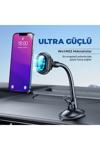 Woyax By Deji Güçlü Mıknatıslı Vantuzlu Araç İçi Telefon Tutucu