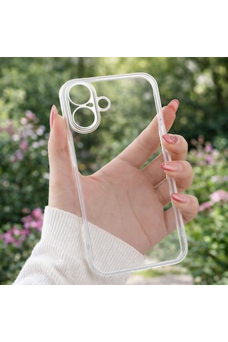 Apple iPhone 16 Uyumlu Kılıf Şeffaf Kamera Korumalı 3d