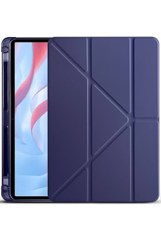 Pad X9a Kalemlikli Mars Tablet Kılıfı - Lacivert Arka Kapak