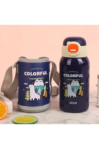 Trendooze 500ml Paslanmaz Çelik Pembe Termos Matara Sızdırmaz Yalıtımlı Pipetli Hediye Kişiye Özel Pembe