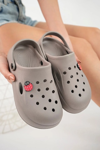 Unisex Çocuk Sabo Sandalet Günlük Ev Havuz Ve Plaj Terliği Gri