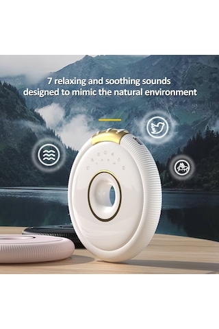 Maiyame Beyaz Bluetooth 5.0 Gürültü Ve Müzik Çalar - 7 Farklı Gürültü, 15-30-60 Dakika Zamanlayıcı, Ses Ayarlı Uyku Aleti Beyaz