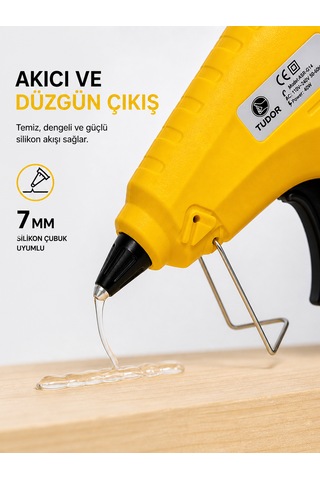 40w Silikon Tabancası Hızlı Isınan, 7 Mm Uyumlu 1 Adet Silikon Dahil