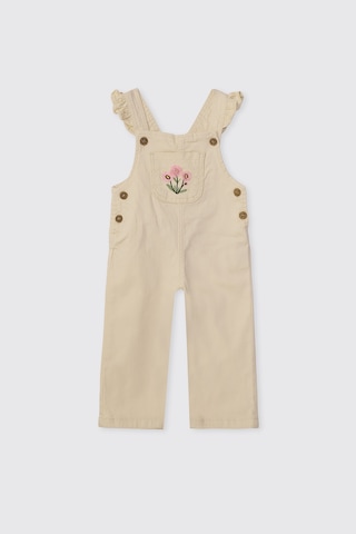 Panço Kız Bebek Nakış Detaylı Bej Salopet Krem 2621GB24001