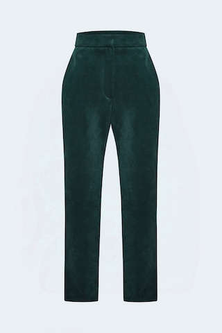 Sateen Süet Pantolon - Zümrüt-138019