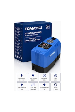 Tomatsu 2 Kat 2 Daire Akıllı Su Basınçlandırma Otomatik Hidrofor 20 Metre Basma - Sıcak Ve Soğuk Suya Uygun