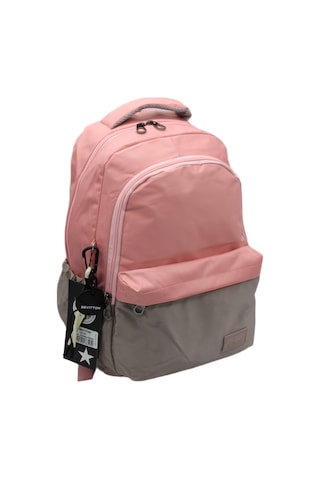 Pudra Vizon Unisex Okul Çantası Su Geçirmez Kumaş Unisex Okul Sırt Çantası 2200 Pembe