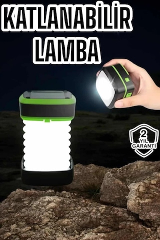 Northcity Katlanabilir 3 Kademeli Solar Led Kamp Lambası 1200 Mah Dokunmatik Ahşap Standlı Dekoratif Fener