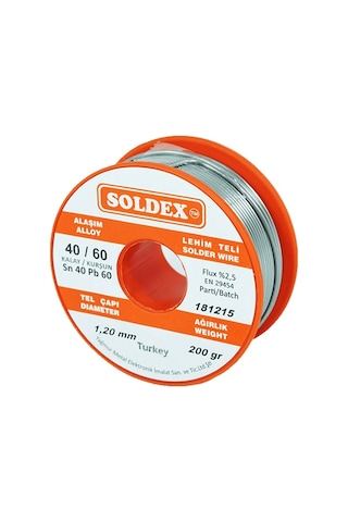 Tahtakalehırdavat Soldex 40-60 Lehim Teli 200 Gr 1.2 Mm- Sn:40 / Pb:60