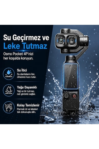 Teknoroket Djı Osmo Pocket 4p Uyumlu Temperli Cam Ekran Ve Lens Koruyucu Seti 9h 3 Parça Şeffaf