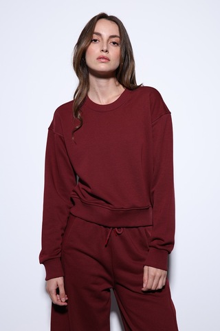 Antioch Basic Kadın Sweatshirt Ba25y920 Bordo