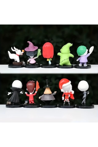 Hightower 10 Adet Nightmare Before Christmas Koleksiyon Figürleri Jack Skellington Sally Zero
