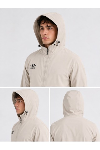 Umbro Milo Hooded Erkek Taş Gri Fermuarlı Kapüşonlu Spor Sweatshirt - Fc0501