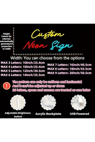 Honeybeeshop Neon Fıne Nf Ozel Neon Isik Soğuk Beyaz 30.48cm 5 Harf Kisiles Tirilebilir Led Aydınlatma Usb Ev Ofis Dugun Dogum Gunu Parti Dekorasyonu