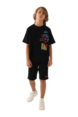 Kappa Authentic Cayden Erkek Çocuk Antrasit Regular Fit Tişört SIYAH