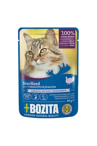 Bozita Sterilised Hindi Etli Jelly Tahılsız Kısırlaştırılmış Kedi Konservesi 85 Gr 204-20017.01