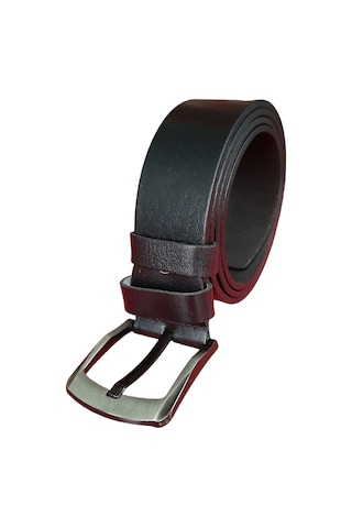 Erkek Spor Kemer Düz Siyah Hakiki Deri 4.5 CM Siyah