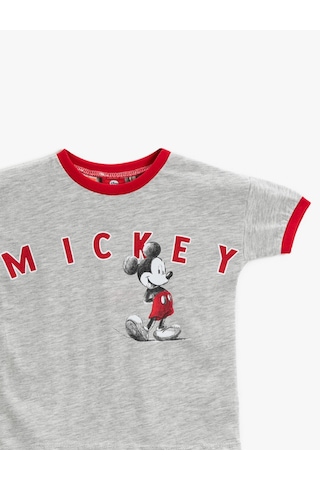 Koton Mickey Mouse Lisanslı Tişört Pamuklu Gri 1ymb18901tk