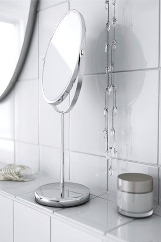 Ikea Paslanmaz Çelik Makyaj Aynası 17 Cm Çift Taraflı Büyüteçli Masa Aynası Gümüş