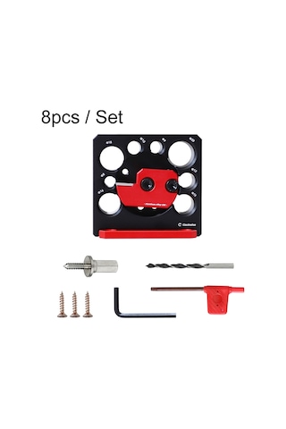 Sones Ruıtool 8 Adet / Set Ayarlanabilir 8 Delikli Matkap Yuvarlama Ağaç İşleme Kendin Yap Aletleri, Renk: Kırmızı Ve Siyah