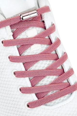 Ayarlanabilir 1 Çift Pembe Vidalı Kapsül Uçlu 6 Mm Lastik Pratik Bağcık Pembe