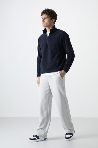 Tommy Life Lacivert Yarım Fermuarlı Sweatshirt Slim Fit Dik Yaka Erkek Polar - 87891 Lacivert