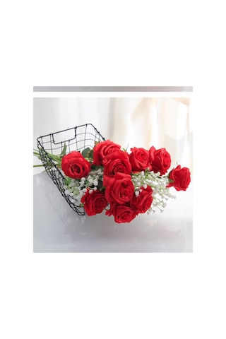 Yapay Çiçek Kırmızı Gül Tek Dal 55 Cm (319247302)