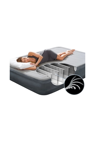 Intex Elektrikli Queen Comfort-plush Fiber-tech Yatak 152x203x33cm Gri