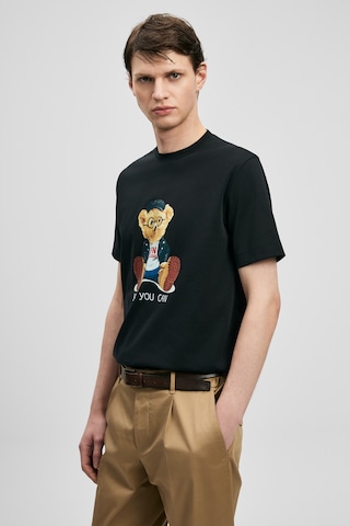 Lufian Teddy Modern Grafik T- Shirt Siyah Siyah 111020305100100 Siyah